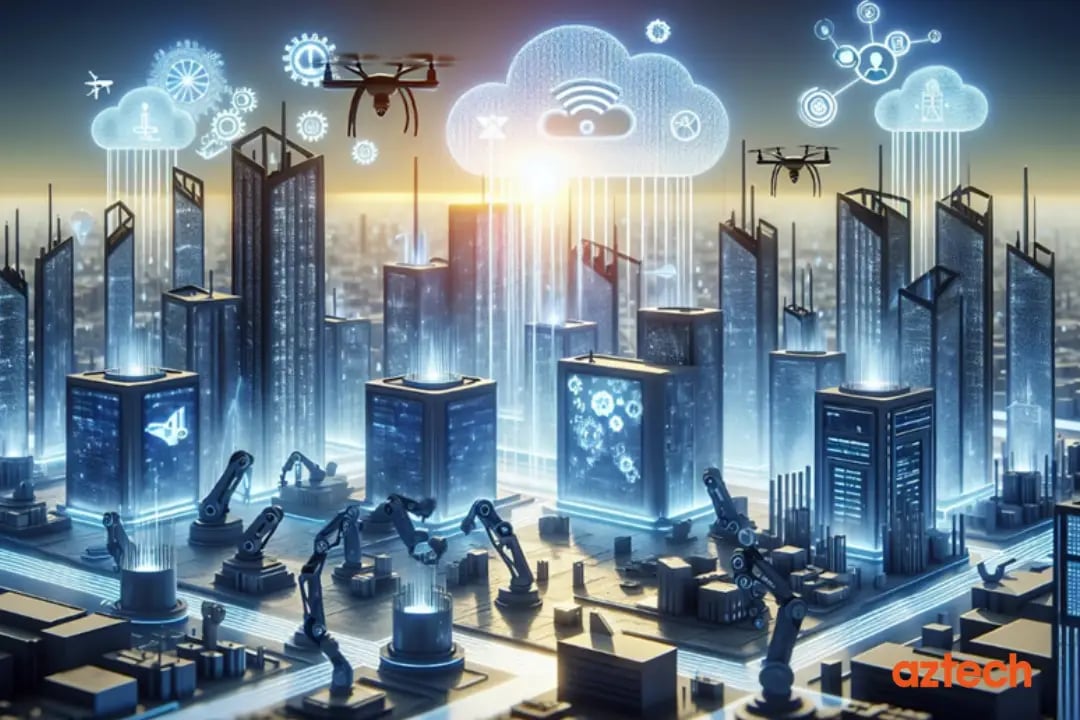 Illustration of essential technologies driving digital transformation